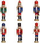 6 Pack Wood Nutcracker Ornaments fo