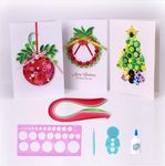 ACADOIT DIY Christmas Card Making Kit with Quilling Tool- Fun Quilling Craft Kit and Matching Envelopes Thank You Card Art Crafts for Beginners -for Boys Girls and Adults