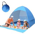 Pop Up Tent for 3-5 Persons Beach Sun Shade Tent, Large Size Quick Open Sun UV Protection Tent 200 x165 x130cm (Large)