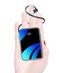 senymin Power Bank with Built in Cable,22.5W PD USB-C Fast Charging Portable Charger 10000mAh,Mini Battery,Light and Small External Battery Pack for iPhone, Samsung, iPad and More (For iPhone)