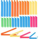 HEQU 32 Pcs Bag Clips for Food Storage, Food Bag Sealing Clips 4 Sizes Plastic Clips Sealer Clips Reusable Sealing Snacks Storage Bag for Coffee Chip Potato Kitchen(2.8, 3.5, 4.3, 6.3 in)