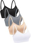 4 Pieces Neck Bralettes Wireless Ca