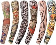 Gospire Fashion Nylon Fake Temporary Tattoo Sleeves Arm Stockings Halloween Tattoo Soft For Men Women