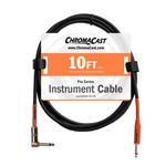 ChromaCast Pro Series Cables CC-PSCBLSA-10SOR Sunset Orange 10-Feet Pro Series Instrument Cable, Angle - Straight