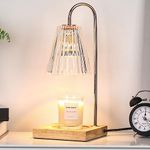 Lightsjoy Candle Warmer Lamp with Dimmer and Timer Electric Wax Melt Burner Plug In Candle Lamp with 2 Gu10 Bulbs Candle Heater for Wax Jar Candles Flameless Burner Aromatic Candle Lights, Transparent