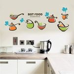 VCREATE DECOR PVC Vinyl Best Food Collection Kitchen Tools Quotes Wall Sticker & Dceal for Home, Cafe, Restaurants (Size-58 CM X 50 CM)