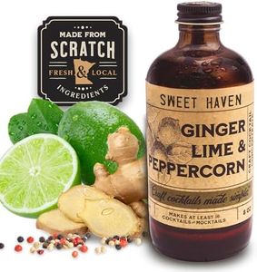 Sweet Haven Tonics Cocktail Mixer Ginger Lime & Peppercorn, Handcrafted, All Natural, Fresh Local Ingredients with Zero Preservatives, 2 Year Shelf Life, 5 Star Cocktails Made Simple - 8 Ounces