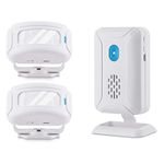NineLeaf Infrared Alarm Passage Detector Sensor Bell Charging Bell Passage Alarm or Entry Sensor Welcome Guest with 32 Different Melodies for Business Hotel Home 2 Transmitters 1 Receiver
