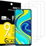 NEW'C Pack of 3, Tempered Glass Screen Protector for Xiaomi Redmi Note 9S, 9 Pro, 9 Pro Max, Scratch Free, 9H Hardness, HD Screen Protector, 0.33 mm Ultra Clear, Ultra Resistant