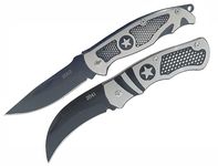 Shruthi Star Shield + Star Curve Carbon Steel Foldable Knife (Manual) For Kitchen, Home, Travel, and Office Tool Carbon Steel pack of 2