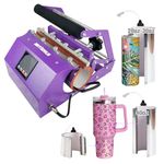 BetterSub 3in1 40 OZ Tumbler Mug Heat Press Machine 30 OZ 20 OZ 16 OZ Sublimation Straight Skinny Tumbler Mug,11 OZ 15 OZ 16 OZ Sublimation Mug Heat Transfer (3in1 40oz Teal) (3in1 40oz Purple)