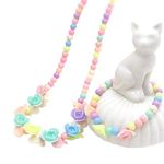 El Regalo Girls' Necklace & Bracelet Jewelry Set For Kids & Baby Girls | Safe & Soft for Skin (Flowers)