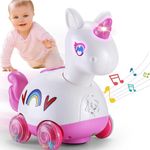 Yerloa Musical Unicorn Baby Crawling Toys 6-12 Months, Infant Light up Music Toy Interactive Toys Tummy Time Development Learning 7 8 9 10 11 12-18 Month Toddle Birthday Gift 1 2 Year Old Girls Boys