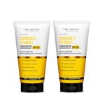 Dr. Sheth's Ceramide & Vitamin C Sunscreen | SPF 50+ PA++++ | With 2% Vitamin C Complex, 1% Ceramide | In-Vivo Tested | For Bright Skin & Healthy Glow | Non-Greasy, Quick-Absorbing, No White Cast | UVA/B & Bluelight Protection | For Men & Women | For All Skin Types | 50 g x 2