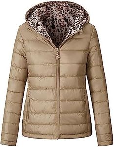 Storm Island® Ladies Jackets Women Reversible Winter Down jacket Lightweight Packable Jackets for Women Zipper Hooded Jacket with Pockets Women Windproof Waterproof Jacket Coat Ladies UK Size S-XL