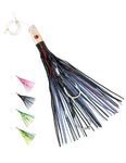 BLUEWING 15in Big Game Trolling Lure with Double Rigged Hookset and 300lb High Strength Fishing Line Saltwater Fishing Lures for Wahoo Tuna Marlin Mahi Mahi Black/Purple