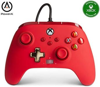 PowerA Enhanced Wired Controller for Xbox Series X|S - Red, Detachable 10ft USB Cable, Mappable Buttons and Rumble Motors, Officially Licensed for Xbox