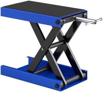 DURHAND 500KG Motorcycle Lift Scissor Jack, Height Adjustable Motorbike Stand with Anti-Slip Wide Deck, Heavy Duty Steel Motorbike Repair Lift Hoist Stand for Home Garage, Blue