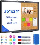 maxtek Combination Board, 36 x 24 Magnetic Whiteboard & Cork Board, Dry Erase Board Bulletin Combo Board for Home Office Classroom, 3' x 2' Wall Mounted Memo Message Board