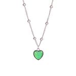 Yocoyee Color Change Love Heart Pendant Necklace Temperature Sense Color Changing Glass Beaded Link Chain Trendy Necklace For Women Girl