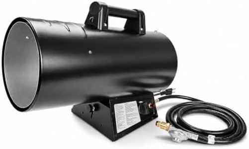 125,000 BTU Portable Propane Forced Air Heater, Torpedo Heater with 10 FT Hose & Regulator, Adjustable Heat Output, Heavy Duty Construction Heater for Garage, Workshop, Jobsite, Warehouse & Outdoor