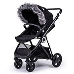 For Your Little One Fur Hood Trim Pram Compatible on My Babiie, Dark Grey