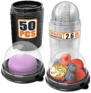 50-Pack Mini Cupcake Containers - 2.8x2.8 IN Food Grade Mini Cupcake Boxes & Desk Pet Containers with a Transparent Lid, Made of Quality Plastic for Gifts or Collectibles & Desserts Appealing Display