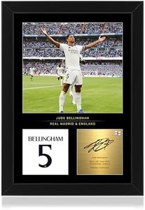Win FC Foto enmarcada de Jude Bellingham A4, firma digital reproducida, regalo para los fanáticos del Real Madrid