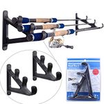 Fishing Rod Wall Rack Horizontal Rod Rack Storage Space Saving Organizer for Fishing Rod, Hiking Poles,Ski Poles,Hokey Sticks