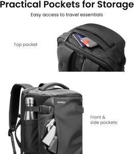 tomtoc 40L Travel Backpack – TSA Friendly Carry-On, Water-Resistant, Fits 17.3" Laptop
