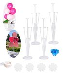 Beliky Sets of Balloon Stand Kits 28'' balloon arch kit with base, Reusable Clear Balloon Column Stand kit for Table, Including Glue, Tie Tool, Flower Clips, for Home Outdoors