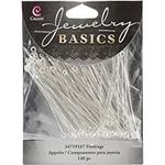 Cousin Jewelry Basics Eye Pin, Bright Silver, 140 Piece