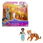 Mattel Disney Princess Toys, Princess Jasmine Posable Small Doll and Rajah Tiger Inspired by the Disney Movie Aladdin, Gifts for Kids, HLW83