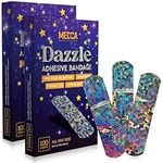 Glitter Bandage for Kids - (200 Count Box) Self Adhesive Bandage Strips with Colorful Glitter Design and Latex Free Individually Wrapped Strips for First Aid, Wound Care, Minor Cuts, Scrapes