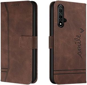 Lihondar Compatible with Huawei Honor 20/Honor 20S/Nova 5T Case, Mobile Phone Case Huawei Honor 20/Honor 20S /Nova 5T, Leather Folding Protective Case Wallet with Cover Flip Case Flip Case (Brown)