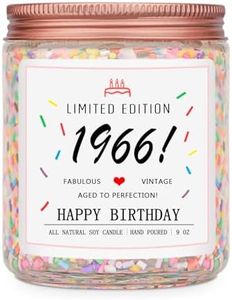 Homsolver 60th Birthday Gifts for Women Ideas, Decorations Gifts for 60 Year Old Woman, 60th Birthday Candle - Limited Edition 1966 Handmade (Vanilla Birthday Cake Scent with Sprinkles)