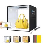 Upgraded PULUZ Photo Studio Light Box 16''/40cm Portable Photography Light Tent, Dimmable Shooting Tent Kit with 144 LED Lights & 6 Backdrops (12 Colors) & Soft Light Cloth for Product Display