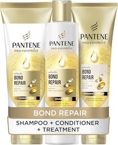 Pantene Molecular Bond Repair Shampoo + Conditioner + Deep Conditioning Hair Treatment with Biotin. For Extremely Dry Damaged Hair. Hair is Visibly Healthier, Strengthened & Repaired