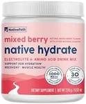 NativePath Native Hydrate, Zero Sugar, Electrolytes Powder with BCAAs, Mixed Berry Hydration Powder, Keto & Paleo Friendly, 30 Servings