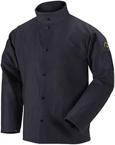 Black Stallion FBK9-30C Flame-Resistant Cotton Welding Jacket, Black, Large