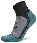 Balega Blister Resist Performance Quarter Athletic Running Socks for Men and Women (1 Pair)-Cushioned,Breathable, Moisture-Wicking, Seamless Toe, Ergonomic Fit, Grey/Blue, L