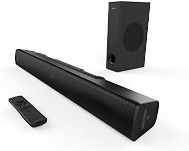 Creative Stage V2 2.1 Soundbar with Subwoofer, Clear Dialog and Surround by Sound Blaster for TV and Desktop Monitor, with Adjustable Bass and Treble, for TV