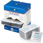 Premoistened Lens and Glass Cleaning Wipes - Portable Travel Cleaner for Glasses, Camera, Cell Phone, Smartphone, and Tablet - Disposable, Quick Drying, Streak Free - Individually Wrapped, Pack of 100