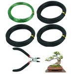 5Pcs Bonsai Wire Kit Wire Cutter and 4 Roll Wires Size 1.0 mm/ 1.5 mm/ 2.0 mm Bonsai Tree Care Kit Tools Anti-Corrosion & Rust Resistant for Shaping Bonsai Indoor Branches and Small Trunks