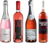 Non-Alcoholic Rose Wine Sampler - Four (4) Non-Alcoholic Wines 750ml Each - Pierre Chavin Perle Rose, Elivo Cardio Zero Rose, Tautila Espumoso Rosado, Princess Bollicine Rosato Dry (France, Italy, Spain)