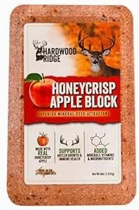 Hardwood Ridge Deer Salt Lick Block, Made with Real Honeycrisp Apple – Wildlife Long-Lasting Attractant – Natural Feed with Essential Minerals for Antler Growth & Herd Health – 4 lb