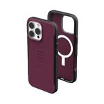 URBAN ARMOR GEAR UAG Designed for iPhone 16 Pro Max Case 6.9" Civilian - Compatible with MagSafe Charging Rugged Slim Sleek Shockproof Anti-Slip Military Grade Protective Cover, Bordeaux