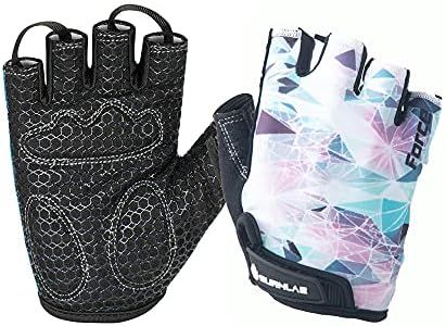 BURNLAB Flex Gym Gloves for Men and Women - Ideal for Weightlifting, Cycling, Crossfit, Offers Good Grip and Soft Padding (White & Green, Large)