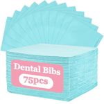 75pcs Dental Bibs Disposable - Disposable Dental Bibs Dentist Tattoo Bibs Blue Dental Bibs for Nails Patient Bibs Blue Towels Tattoo Table Covers Dental Pads Mats Paper Sheets Lash Supplies