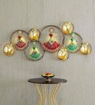 NESFUR 9 Circle Musicians Doll Metal Wall Art For Home Decor and Wall Decor,Musical Doll For Office Decor, Guest Room, Living room, bedroom, Size : 56X25 Inch